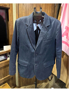 L.L.Bean Men's Blue Cotton Twill Suit jacket 40R 32x32 Two-Button